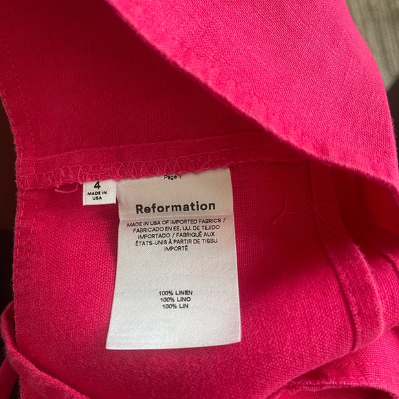 Pink Reformation Cleo Linen Two Piece Set - Picture 7 of 8